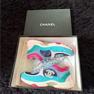 CHANEL women’s Sneakers - Blue, Pink, and White
